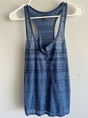 Women’s American Eagle Outfitters Navy Shimmer Knit Racerback Tank, Mediun
